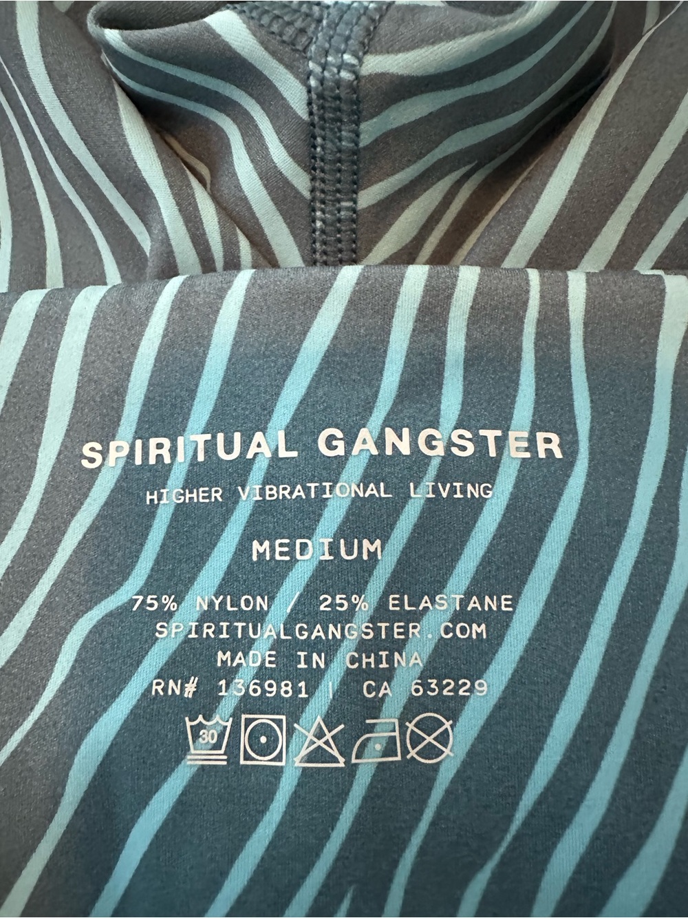 Spiritual Gangster Teal Wave Workout shorts - Picture 3 of 5